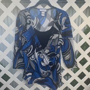 Dressbarn Sequin Asymmetric Top